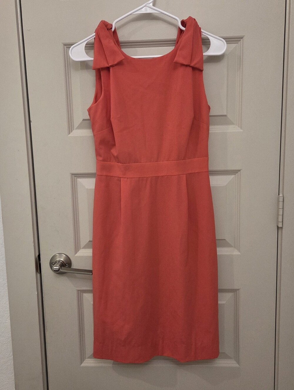 Sleeveless Coral Sheath Dress